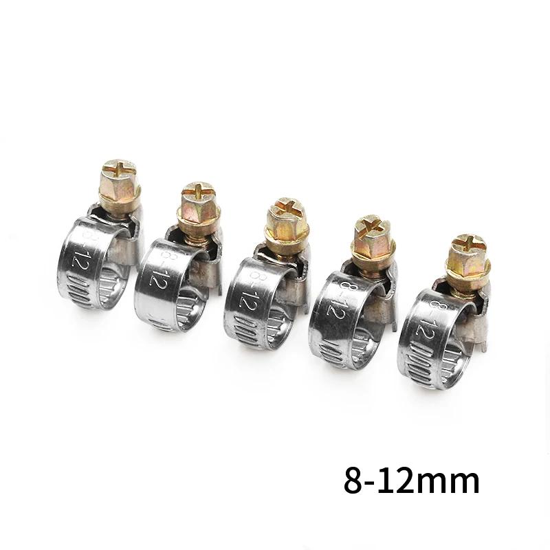 20Pcs/set Pipe Clamps Stainless Steel Hoop Hose Clips Fuel Hose Pipe Clamps Worm Drive Durable Adjustable Drive Hose Clamp