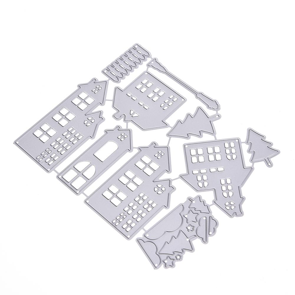 Christmas House Scrapbooking Dies Metal Craft Die Cut Embossing Card Making