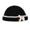 Hollow Out Flower Weave Cap Korean Style Bowknot Beanies Hat Crochet Flower Knitted Hat  Girls