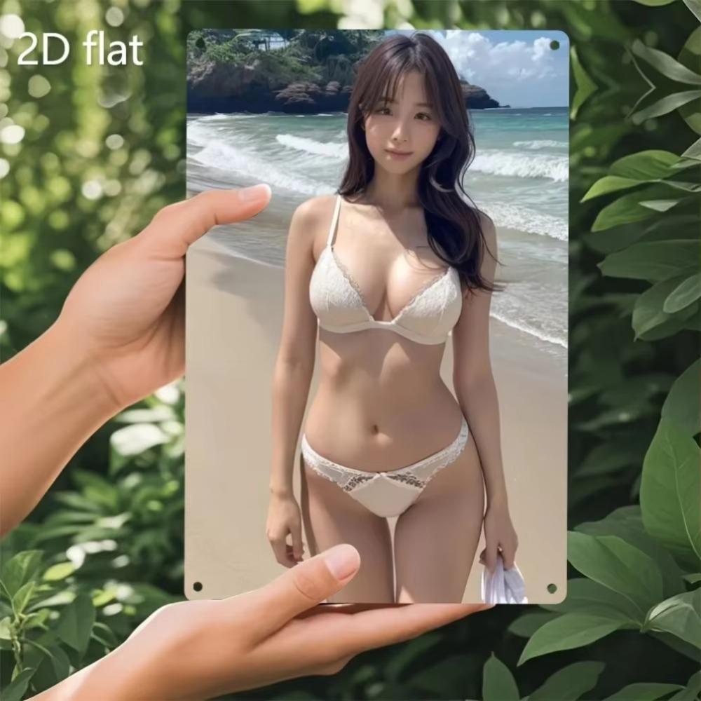 2D Прибрежное Металлическое Настенное Искусство Уличное Погодоустойчивое Железное Табло с Предварительно Просверленными Отверстиями Домашний Офисный Декор
