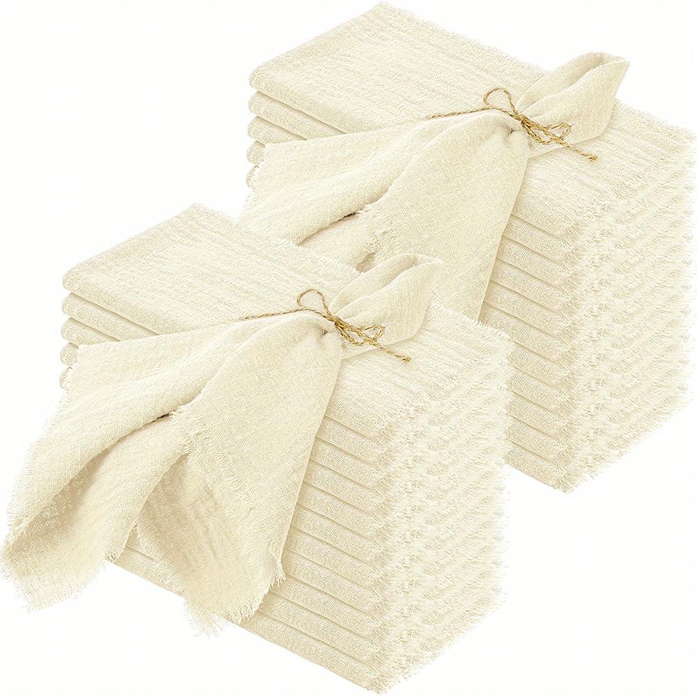set of 10 Gauze Cotton Cloth Napkins 32x32cm Fabric Wedding Decor Everyday Use Dinner Tea Towel Table Village  Christmas Napkins