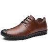 Italian Casual Men's Soft Genuine Leather Shoes Fashionable Minimalist Style Office Driving Outdoor Leisure Business Brown