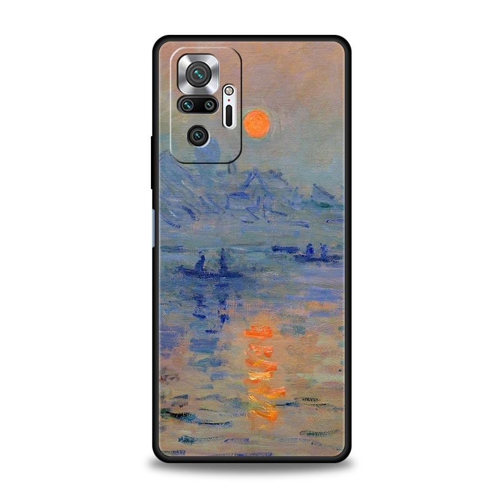 Чехол для телефона с картиной Клода Моне в стиле импрессионизма Для Xiaomi Redmi Note 14 13 5G 10 11 12 Pro Plus 4G 14C 13C 12C 10C Черный Чехол