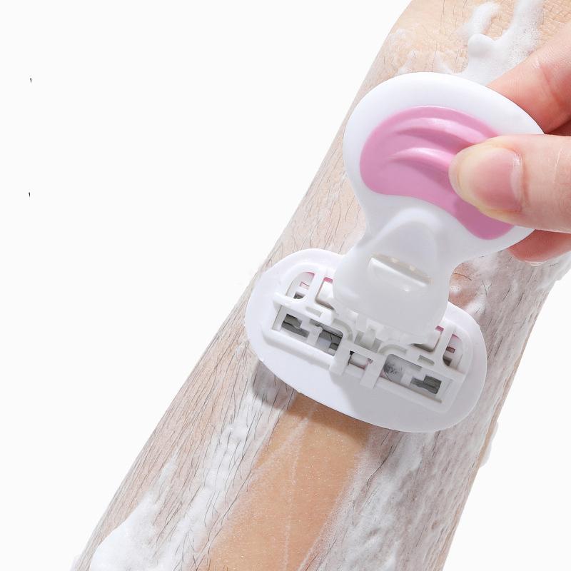 Эпилятор с маленьким корпусом, нож для бритья, 1 шт., женская бритва, 4 слоя лезвий, женский нож для удаления волос, ручная легкая бритва с мылом