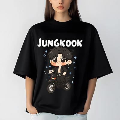 Чиби Чонгук Рубашка Seven, Свитшот Чонгук Kpop, Рождественская рубашка Чонгука, Рубашка Чонгука, Рубашка Seven JK Унисекс Винтажный топ Хип-хоп Уличная одежда