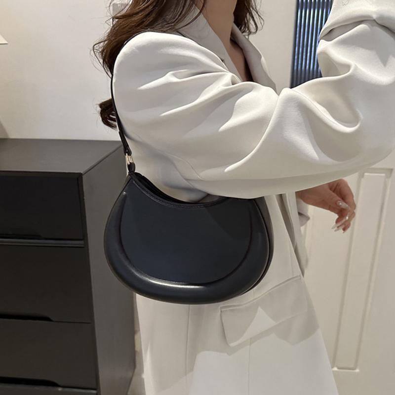 Французский полумесяц Женская однотонная сумка через плечо под мышкой Новая повседневная дорожная трендовая сумка-хобо из ПУ кожи CLE