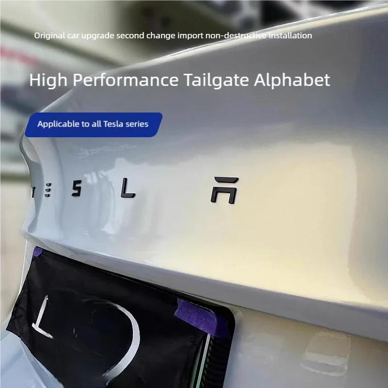Автомобильная наклейка 2025 Новый Tesla 3D ABS Карбон Хром Черный Логотип Буквы Tesla Эмблема Буквы на Задний Багажник Автомобиля Для Tesla Model 3 Y X S A