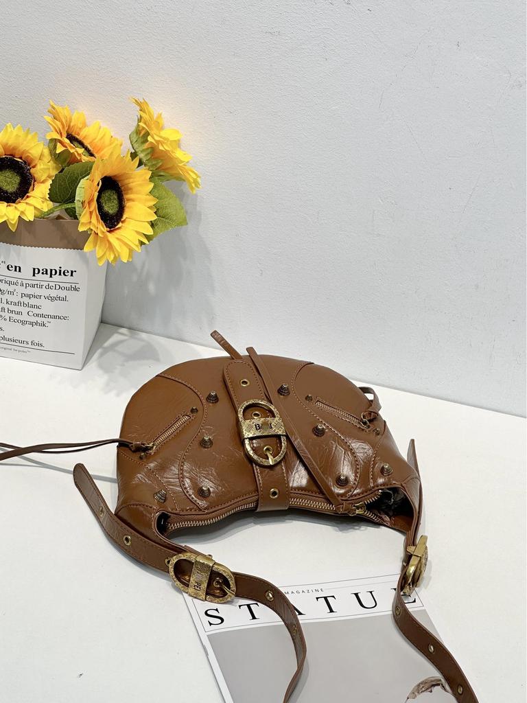 Женская сумка-мессенджер через плечо и подмышки из вощеной кожи для мотоциклистов высокого качества, вместительная