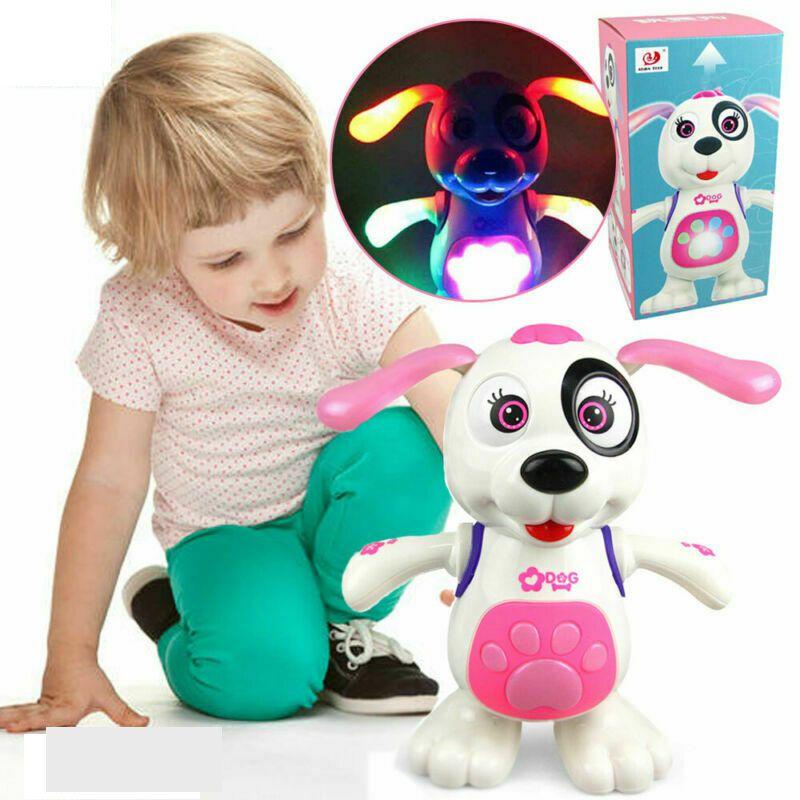 Очаровательная розовая светящаяся и музыкальная танцующая игрушка-собачка для девочек от одного до девяти лет