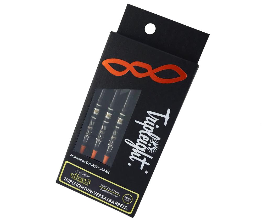 TRIPLEIGHT Effort 3 Дротик 2BA 20г, Модель от Акихико Оваку, Вольфрамовые дротики с мягким наконечником