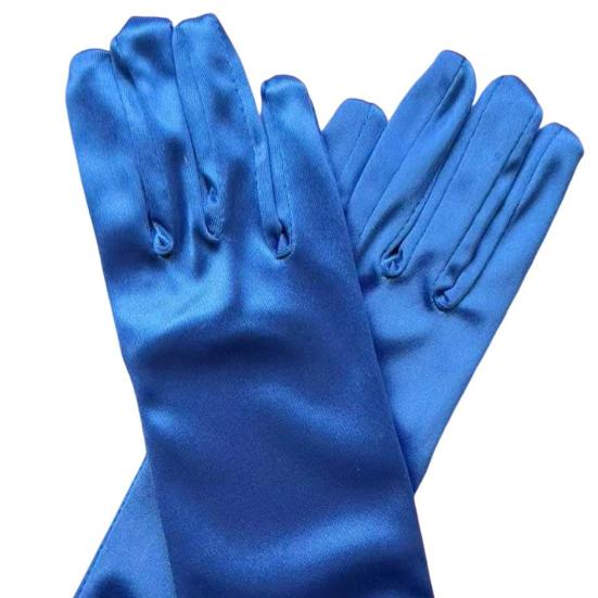 1 Pair Kids Gloves Rhinestones Inlaid Bowknot Decor Bright Color Gloves Performance Stage Princess Gloves