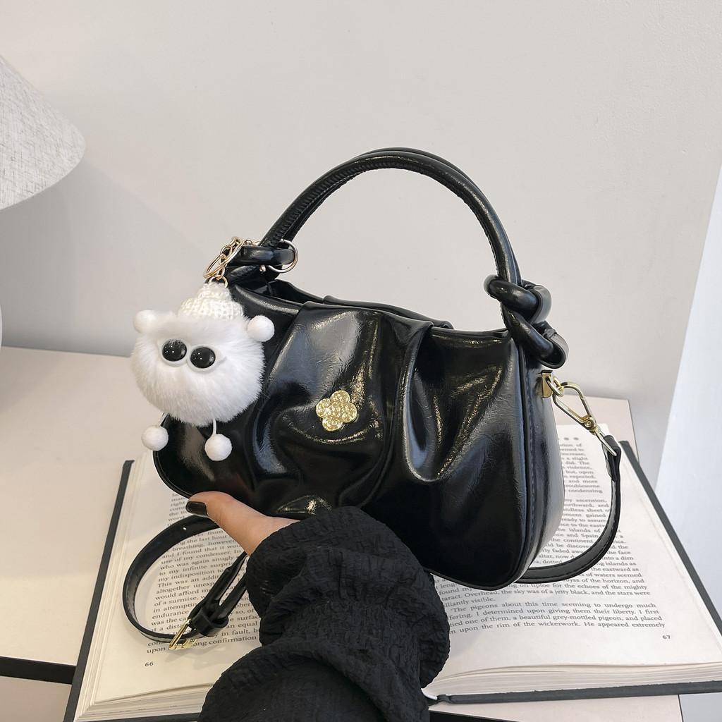 IELGY Portable Cloud Bag Cute Girl Pleated Crossbody Shoulder Bag