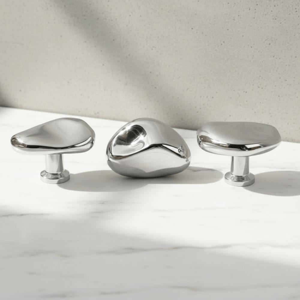 Ручка в французском стиле, серебристая, с одним отверстием, современная простая мебельная ручка, для ящика, шкафа