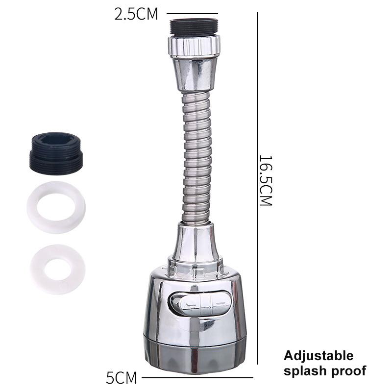 Stainless Steel Faucet Extender Anti-splash Tap Adjustable Booster Faucet Shower Diffuser 360° Rotatable Nozzle Kitchen Gadgets