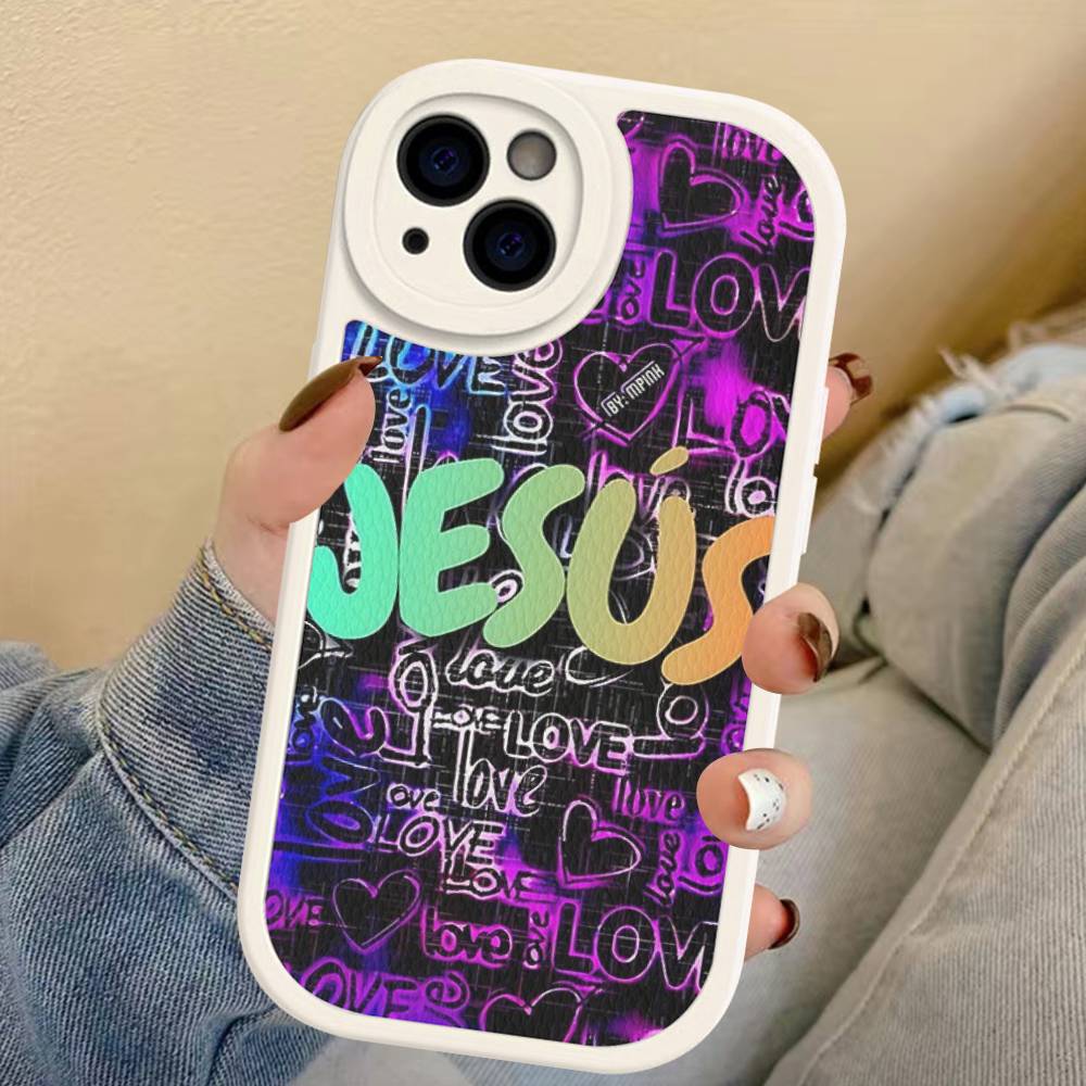 Verse Of The Christian Bible Jesus For IPhone 16 15 14 13 12 11 Pro Max Plus Leather Phone Cover