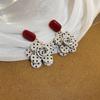 Silver needle zircon pearl flower fringed earrings holiday style fresh and sweet stud earrings light luxury high-end earrings