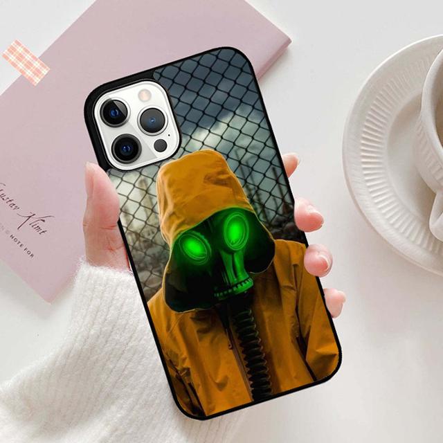 Осенний Череп Газовая Маска Чехол для Телефона для iPhone 17 Air 16 16e 15 12 11 13 14 Pro Max Apple Plus Coque