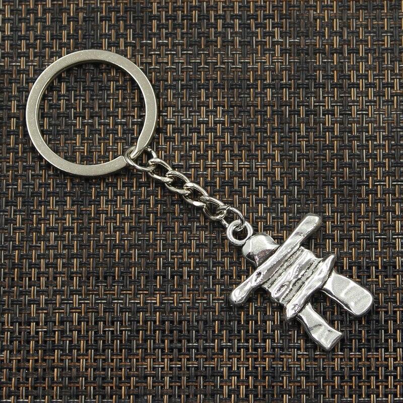 Stone Man 36x28mm Pendant 30mm Key Ring Metal Chain Silver Color Men Car Holder Gift Souvenirs Keychain