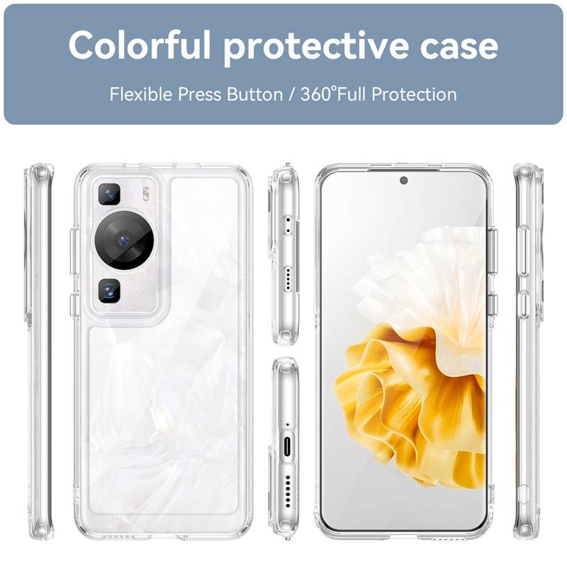 Для Huawei P60 Pro Чехол Чехол Huawei P60 P 60 Pro Capas Прозрачный бампер Ударопрочный Цветная рамка Прозрачные Fundas Huawei P60 Pro