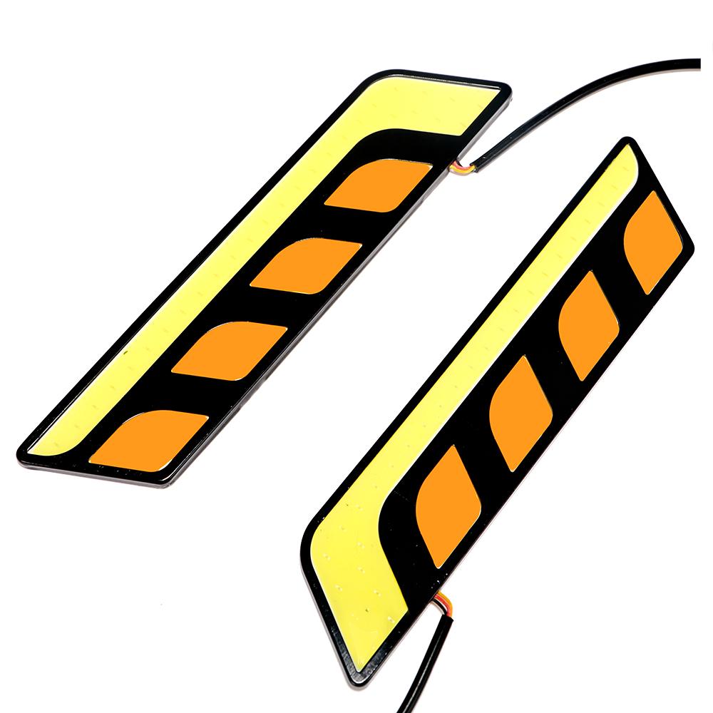 LED Car DRL 2pcs/set COB Universal Daytime Running Lights Turn Signal Lights LED Light Bar Fog Lamps All In One Super Bright Car-styling