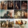 Horse Wall Art Posters Horse Running Canvas Art Print Painting Beautiful Horses Pictures for Modern Home Living Room Decoration