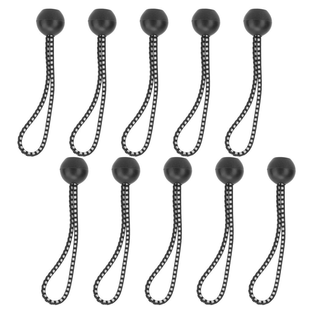 10pcs Tent Clip Fixed Ball Clip Ball Bungee Cords with Elastic String for Canopy TentBlack and White