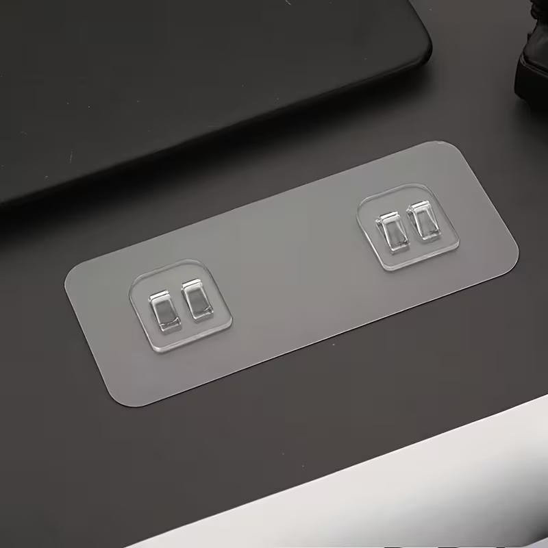 10 шт. самоклеящиеся крючки для ванной комнаты, прозрачные крючки с двойным зажимом для хранения корзин для хранения в ванной, аксессуары для душа