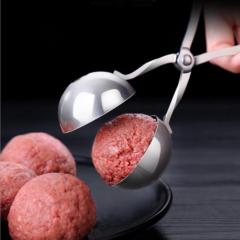 Non Stick Stainless Steel Stuffed Meatball Clip Maker Mold Cooking Kitchen Tool