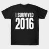 Мужчины Черная футболка с принтом Super Large TShirt i-survived-2016 No Cut Transfer Paper Печати Хлопковая футболка