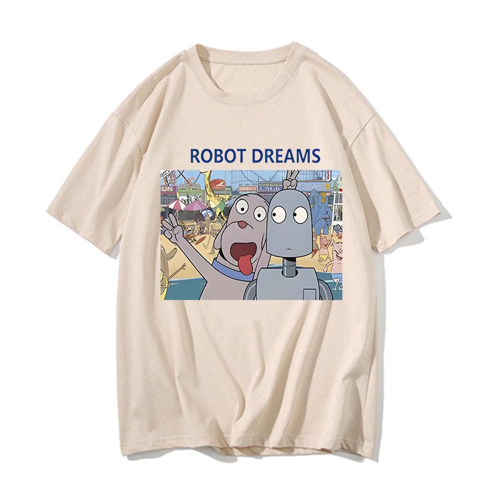 Мультфильм Фильм Мечты Робота Смешной Печатный Женский Мужской Модный Футболка Повседневный Короткий Рукав Футболка Топы 90-х Унисекс Одежда