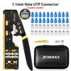 ZoeRax Набор сетевых инструментов RJ45 с обжимным инструментом CAT6, 20 шт. разъемов CAT6 CAT5 и заглушек, мини-стриппер, лезвия,