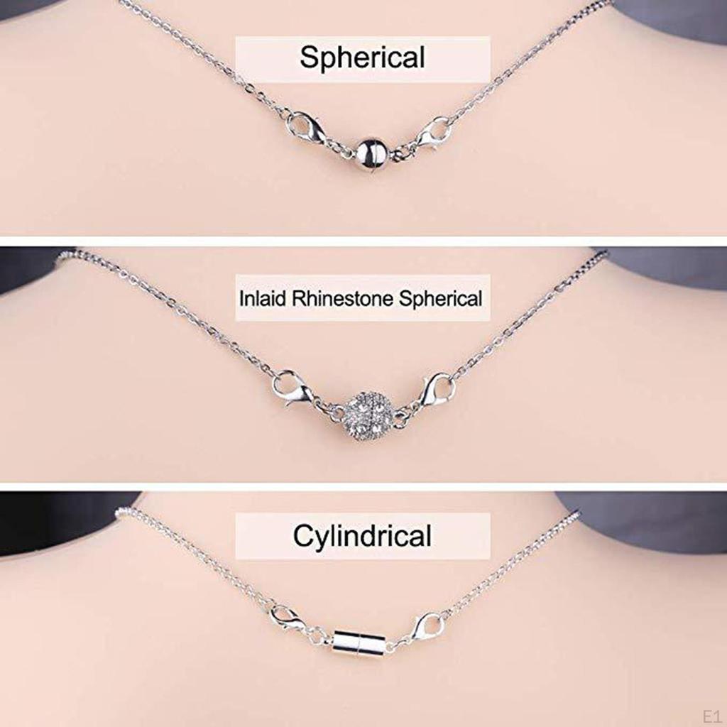 12x Stylish Magnetic Jewelry Clasp for Necklace Bracelet Silver Lobster Clasps Anti-lost
