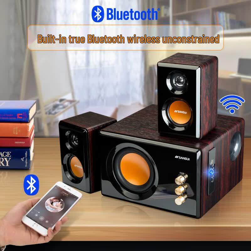 Беспроводная Bluetooth 2.1 акустическая система SANSUI 32B с 6,5-дюймовым сабвуфером (Китайская версия)