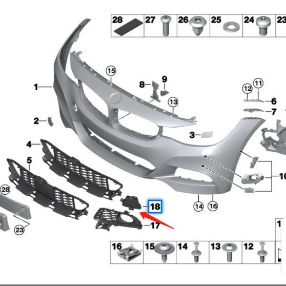 BMW 3 Series F34GT Front Bumper Grille Baffles (51118057199, 51118057200)