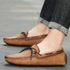 Fashion Brand Men Loafers Handmade Leather Slip On Driving Casual Shoes Soft Sole Comfortable Breathablel Low Boat Shoes Men Big Size 49