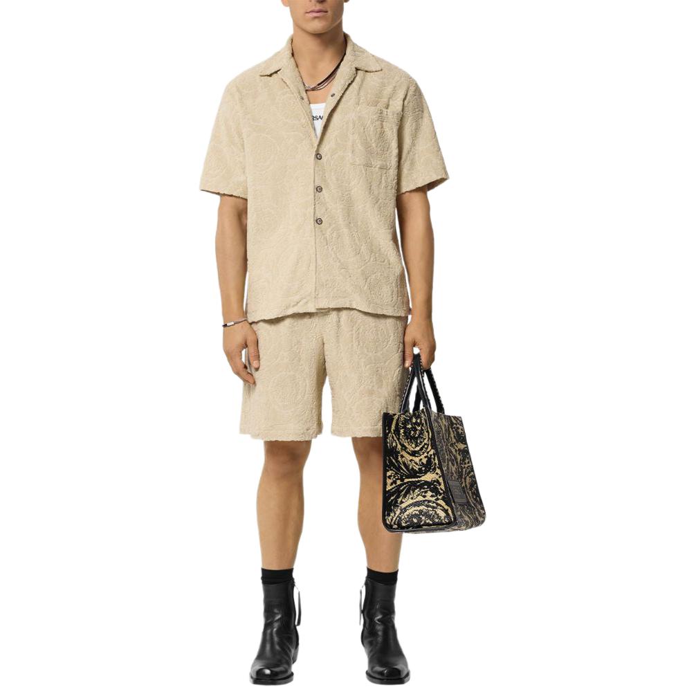 VERSACE Mid Rise Barocco Jacquard Shorts 1015678-1A11044-1KD70