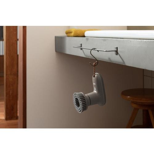 }0 Plus Minus Zero [Gekiochikun] Cordless Electric Brush XJR-J010 (Brown Gray) Cleaning Brush, IPX7 Waterproof, High Torque Motor, Non-Stop, Even When