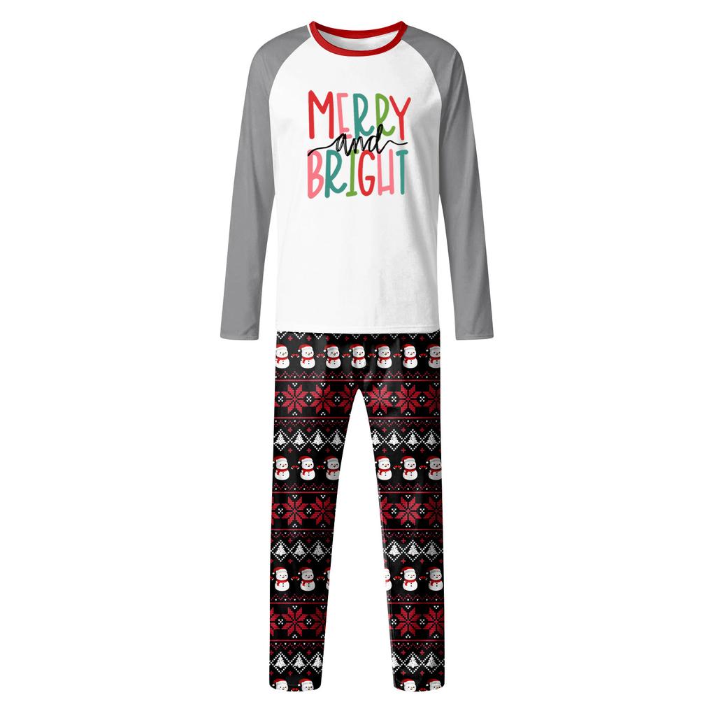 Christmas Day Prints Family Matching Long Sleeve Tops+Pants Set Family Matching Sets