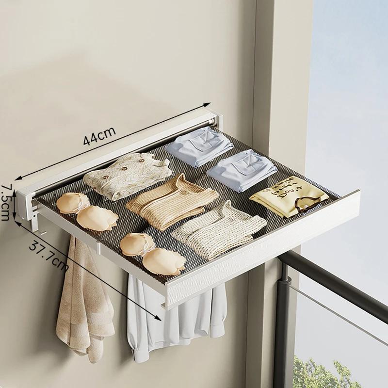 Складная вешалка для одежды, настенная, не оставляющая следов, сушилка для белья с крючками, экономящая место, сушилка для белья на балконе