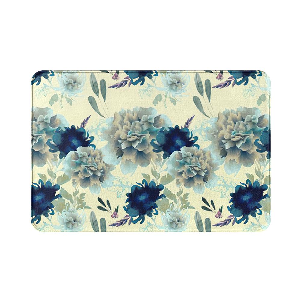 Нескользящий замшевый ковер с цветочным растительным пейзажем, дверной коврик, дверной коврик, напольный коврик для кухни, гостиной, ковер