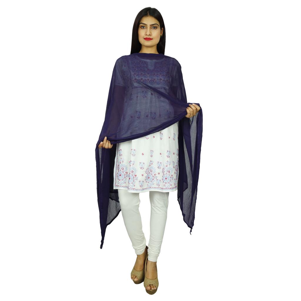 Индийские шарфы из шифоновой смеси, женские палантины, накидка на шею Chunni Long Dupatta