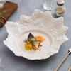 Pure White Rock Texture Coral Plate Irregular Ceramic Dessert Plate Salad Plate Sushi Plates Molecular Cooking Tableware