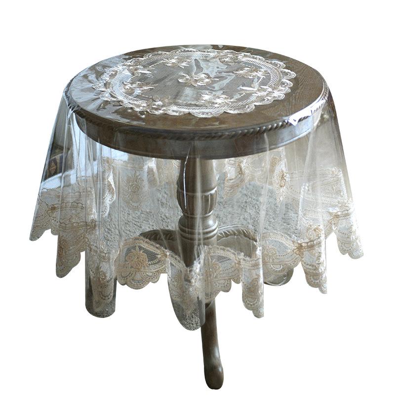 Круглая скатерть из ПВХ, водонепроницаемая, маслостойкая, моющаяся, прозрачный настольный коврик, скатерть в европейском стиле для журнального столика