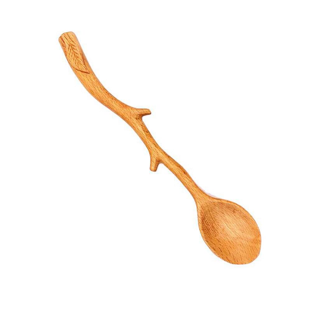 Natural Wood Flatware Tableware Mixing Kitchen Utensil Wooden Spoon Soup Spoon Stirring Spoon