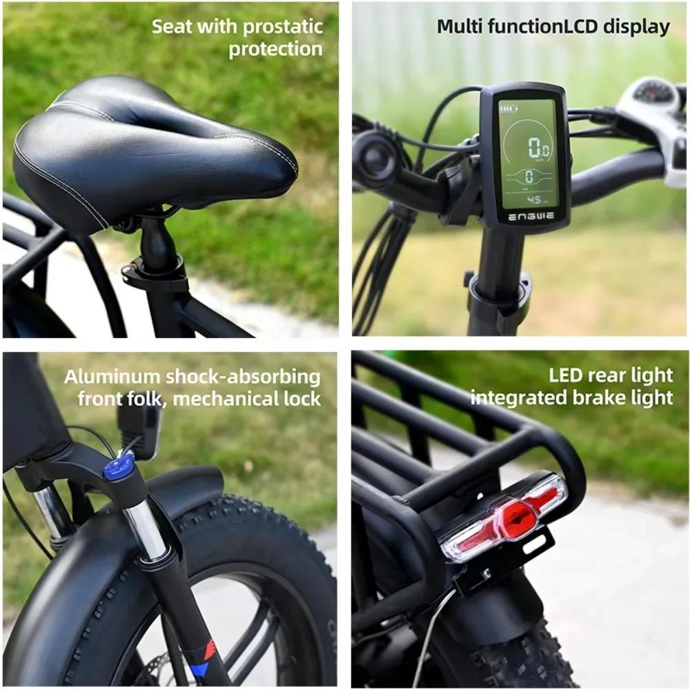 ENGINE X E-Bike 250W Motor 48V13Ah Lithium Battery Foldable Electric Bicycle 20''Fat Tires Super High Battery Life Electric Bike