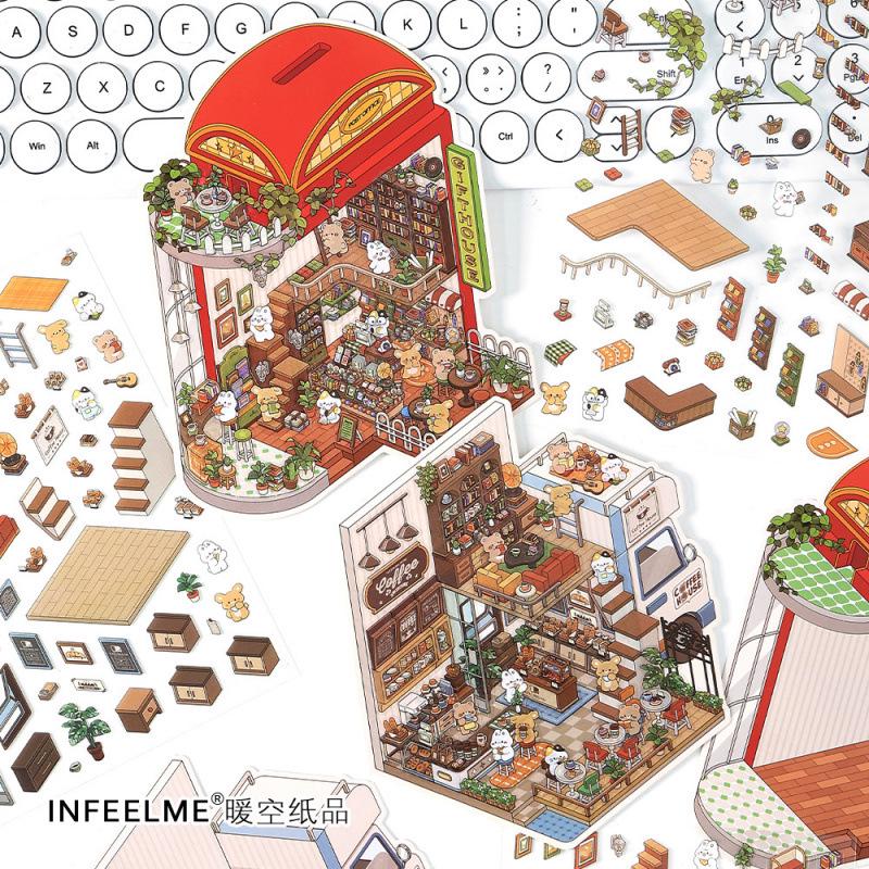 Infeel.Me 2.5D Наклейки с пейзажами - 6-е издание Студенческие миниатюрные декоративные наклейки