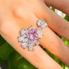 Ювелирные изделия CMM в богемном стиле с розовым цветком, большое регулируемое геометрическое кольцо с цирконом