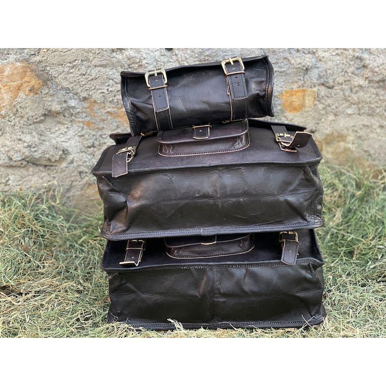 Кожаные седельные сумки Мотоциклетная сумка Сумка для инструментов Черные сумки Корзины Седельные сумки для спортивных комментаторов Набор из трех сумок