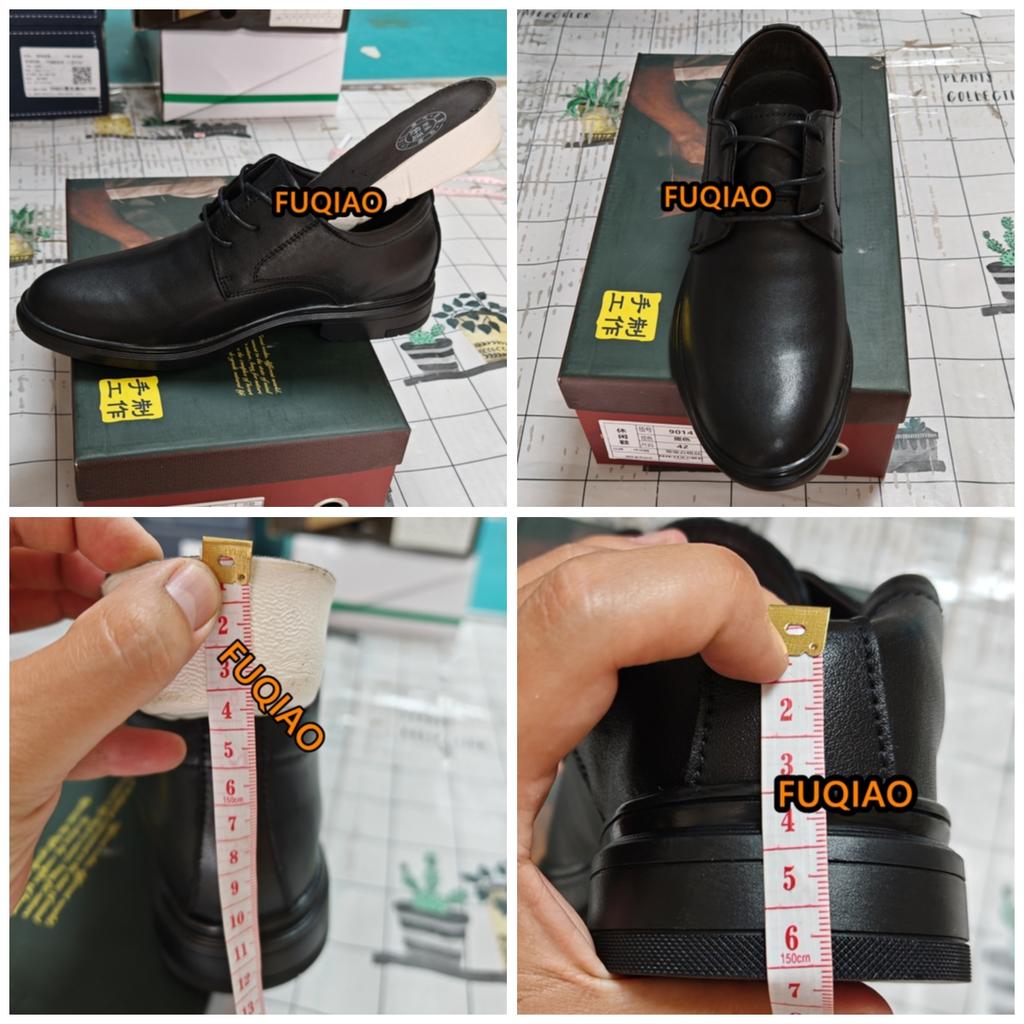 Genuine Leather Men 6cm Heel Dress Shoes Lift Formal Business Casual Leathe Shoes Comfortable Height Increase Office Oxford Shoe