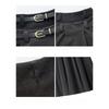 Зимне-осенняя юбка плиссе из шерсти с высокой талией, женская А-силуэта, миди, однотонная, расклешенная, стройнящая, длинная юбка